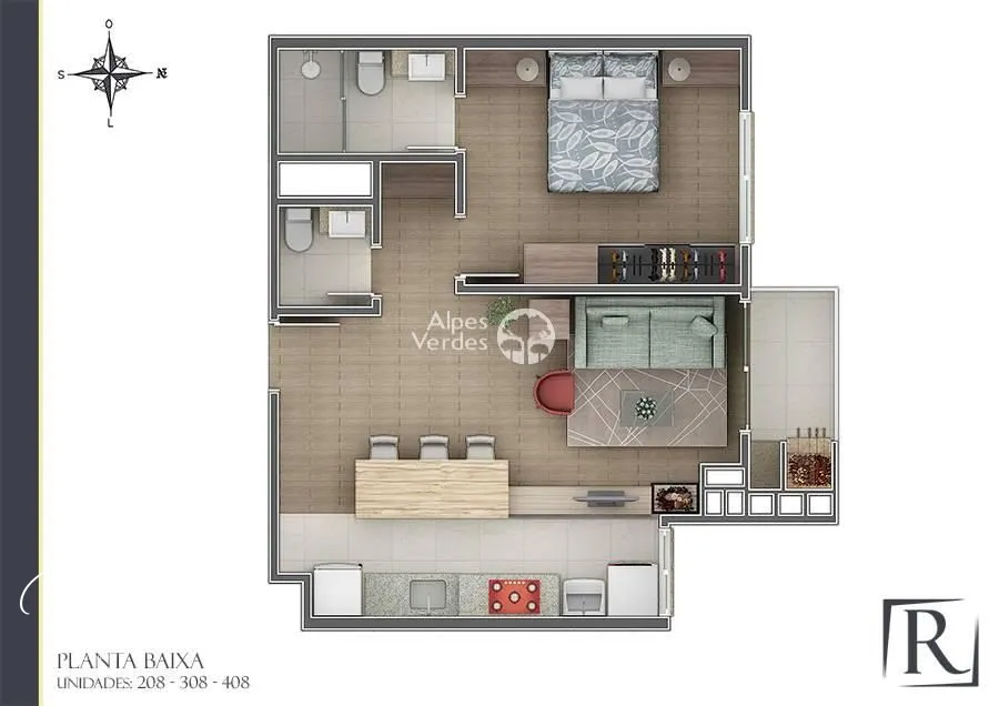 Imagem APARTAMENTO A VENDA 1 SUITE