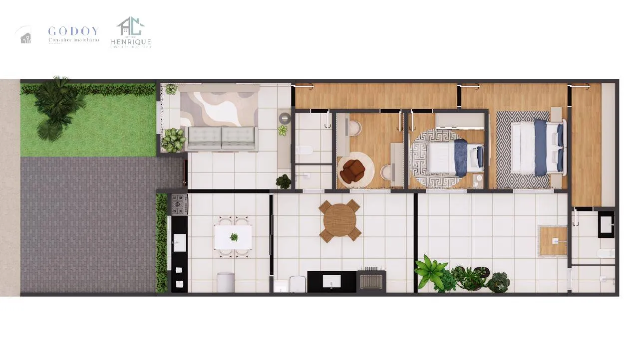 Imagem Casa térrea moderna com suíte, closet e acabamento de alto padrão