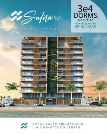 Imagem Apartamentos 3 e 4 dormitórios, varanda gourmet, Safira, Caraguatatuba. 