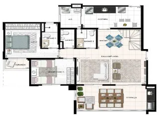 Imagem Apartamento de Luxo no Edifício Gaudi São Caetano: 2 quartos, 1 suíte, 2 banheiros, 2 vagas, 98m² no Barcelona, SP.
