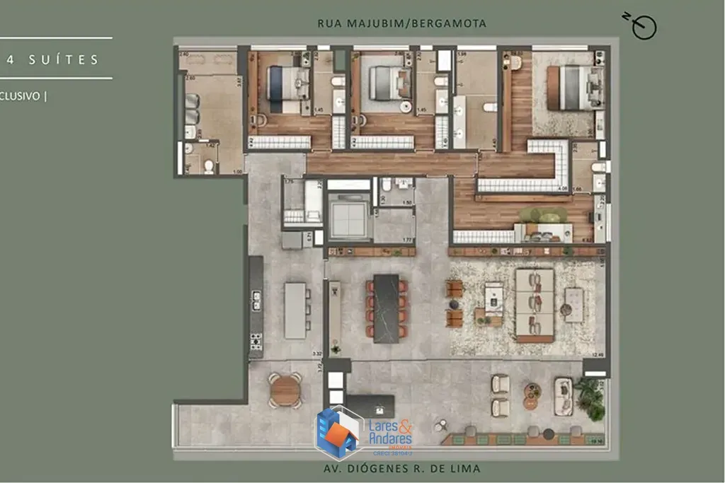 Imagem Apartamento à venda 4 Quartos 4 Suites 4 Vagas 321M² Alto de Pinheiros São Paulo - SP