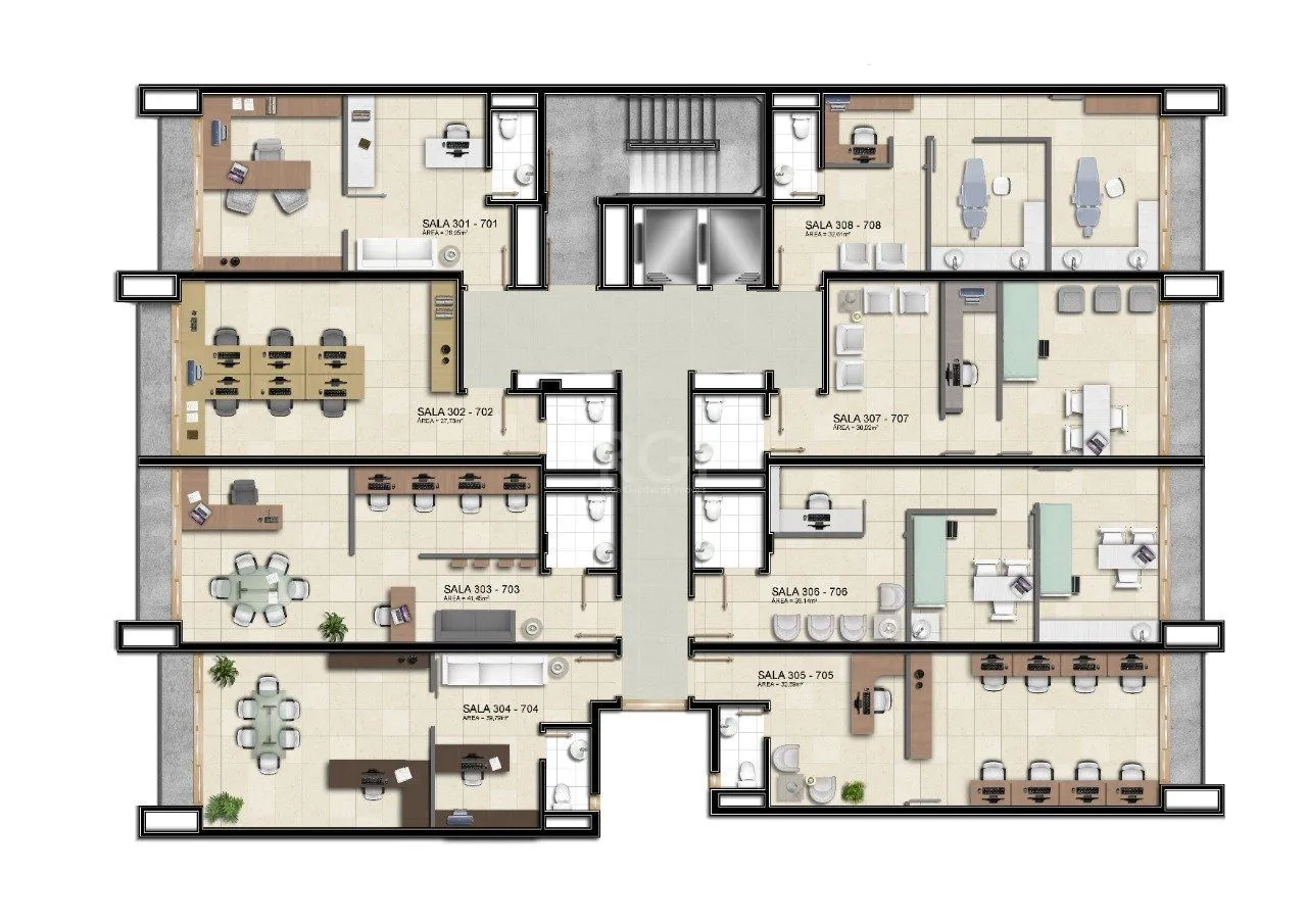 Imagem Conjunto/Sala para Venda - 44.02m², 0 dormitórios, 1 vaga - Menino Deus