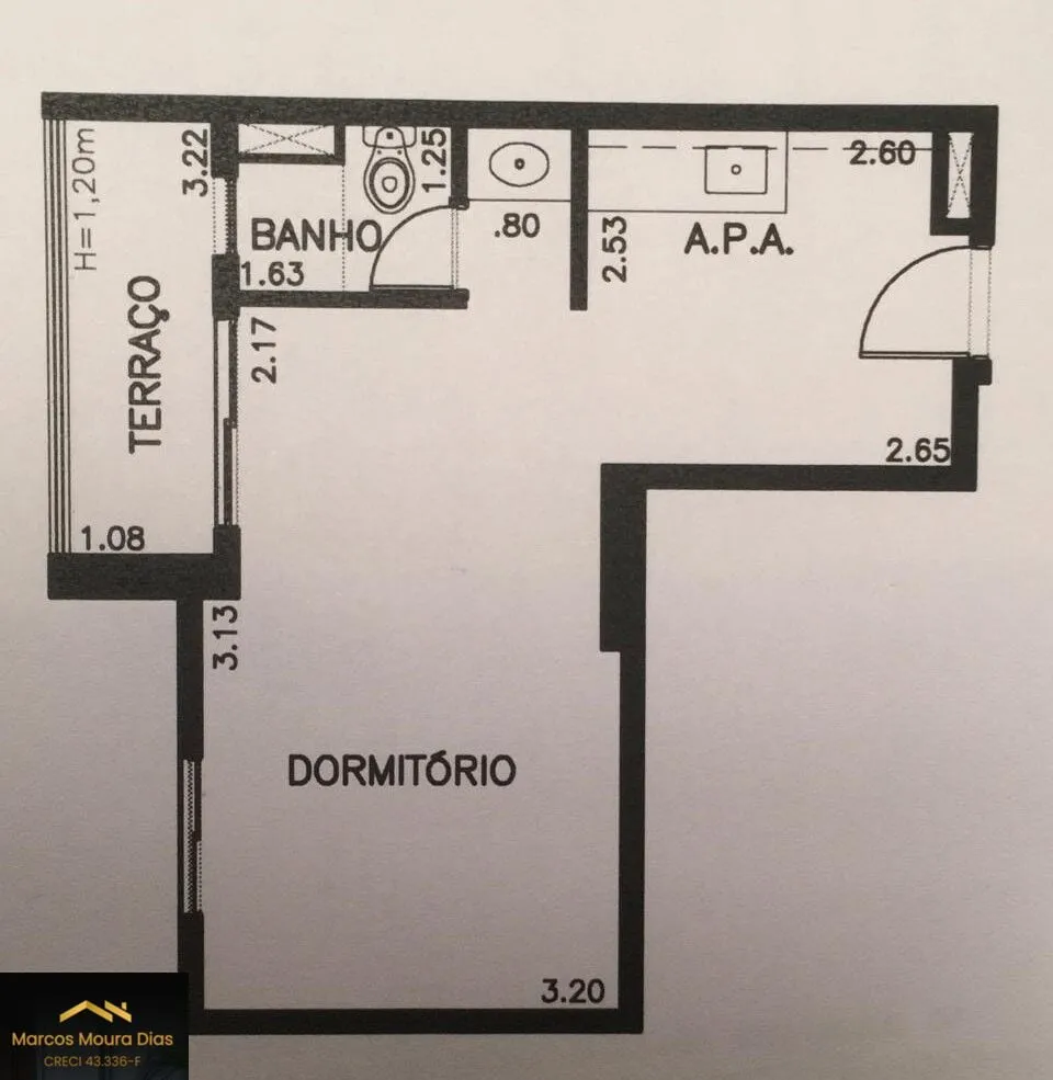 Imagem Studio no Tatuapé 34m² , Banheiro com Janela. Perto do Shopping.