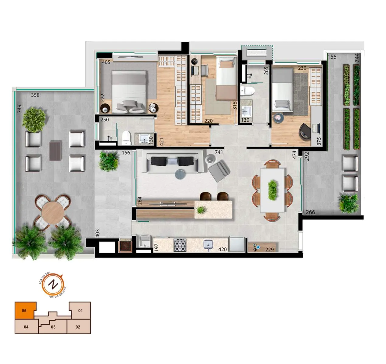 Imagem Apartamento de 2 e 3 dormitórios, no bairro Bacacheri 94mts².