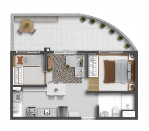 Imagem GO BOSQUE MAIA - ARQUIPLAN - Aptos de 37m², excelente localização, próximo ao Parque Bosque Maia!!