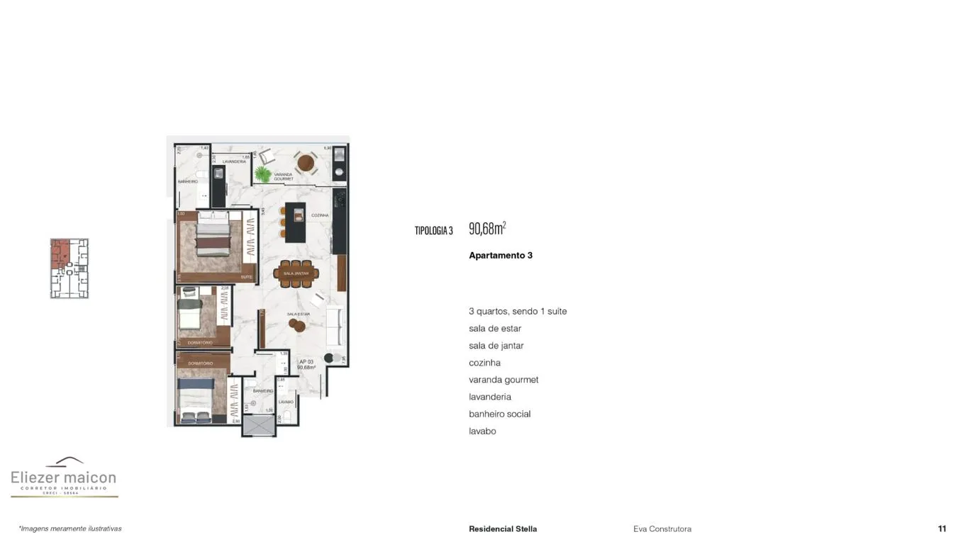 Imagem Apartamento a venda - 3 quartos ou 2 suítes Residencial stella | Poços de caldas