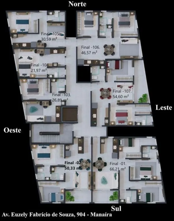 Imagem Apartamento com 1 dormitório à venda, 28 m² por R$ 259.998,00 - Manaíra - João Pessoa/PB
