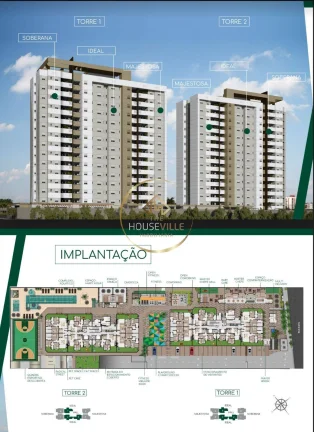 Imagem Apartamento 3 dormitórios ( 1 suíte), 2 vagas, Soul Parque Industrial, Sjc.