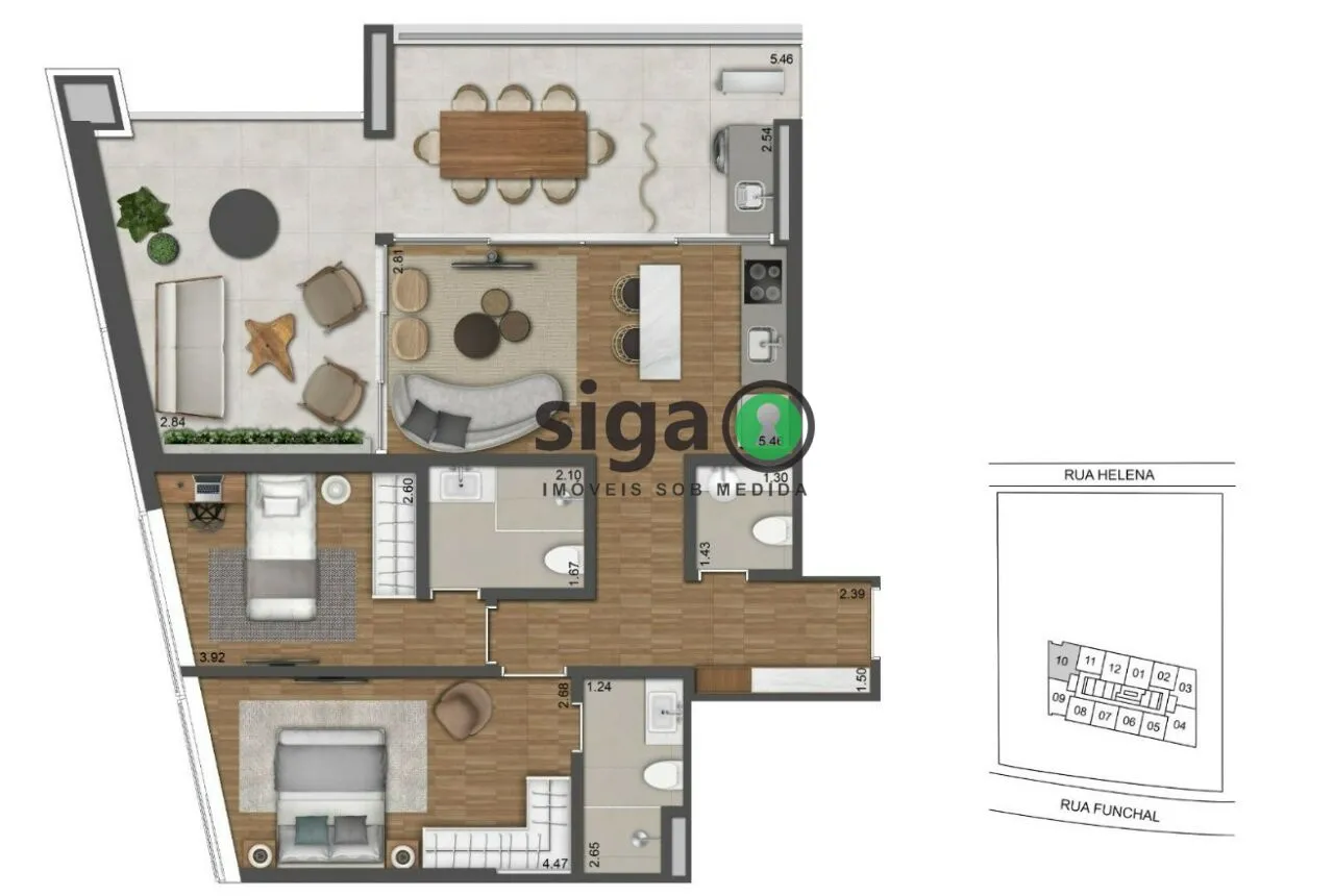 Imagem Apartamento para venda na Vila Olimpia 02 suítes, São Paulo - SP