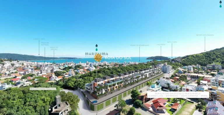 Imagem Maríssima Quatro Ilhas Casas 3 a 4 suítes vista mar Bombinhas SC