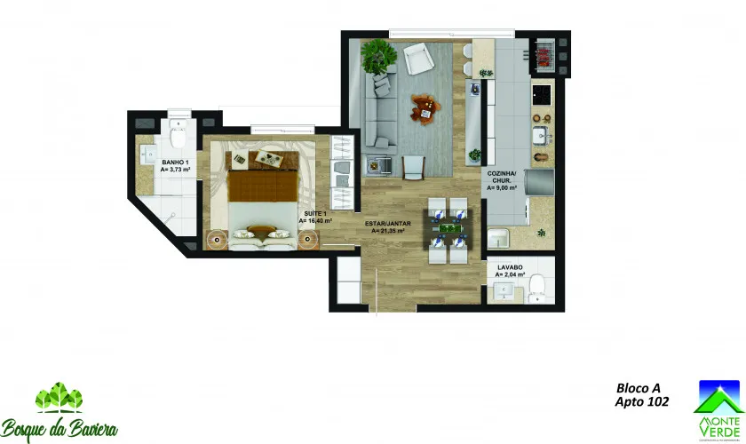 Imagem Apartamento à venda em Gramado, Bavaria, com 1 quarto, 49.09m2
