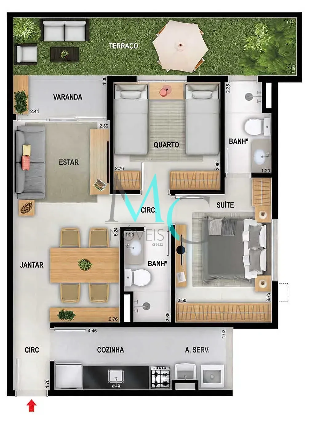 Imagem Apartamento à venda 3 Quartos 1 Suite 1 Vaga 75.29M² Freguesia (Jacarepaguá) Rio de Janeiro - RJ | Mode Freguesia