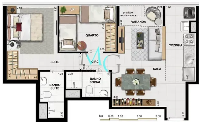Imagem Apartamento à venda 3 Quartos 1 Suite 1 Vaga 65.03M² Barra da Tijuca Rio de Janeiro - RJ