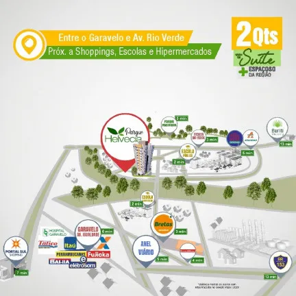 Imagem Apartamento com 2 Quartos à Venda, 54 m² em Jardim Helvécia - Aparecida de Goiânia