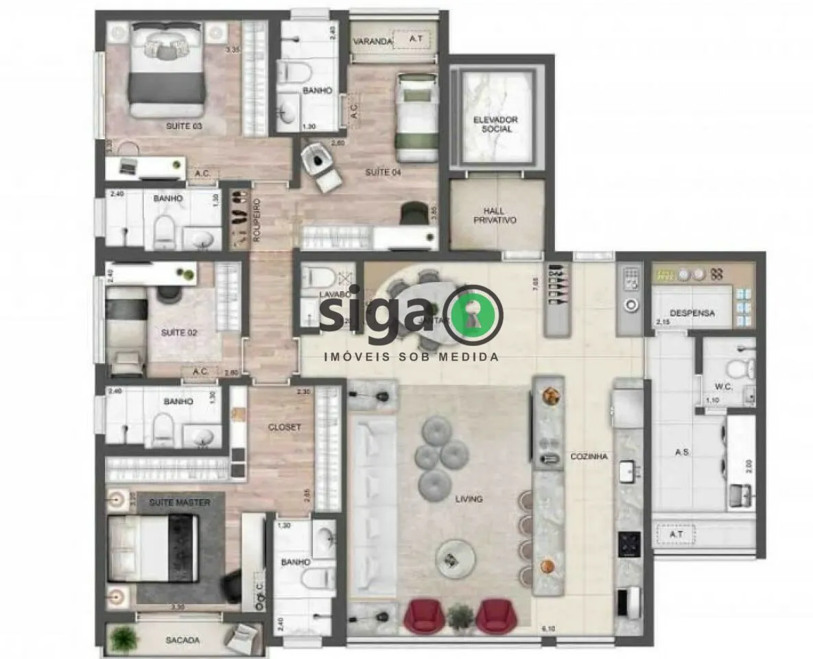 Imagem Apartamento para venda em Perdizes 03 suítes, São Paulo - SP
