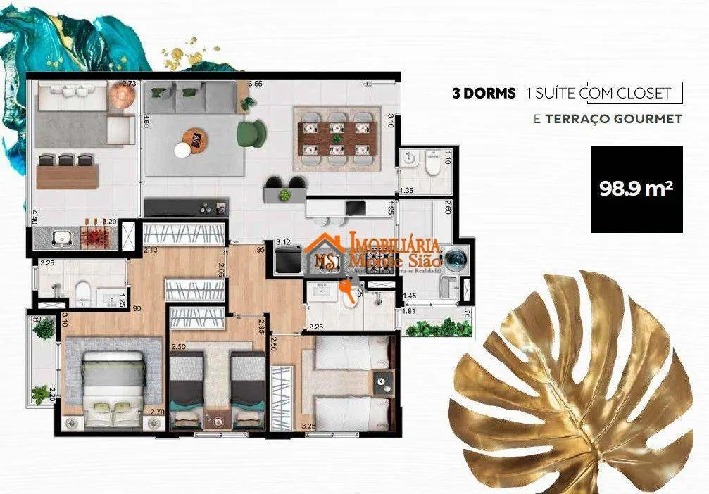 Imagem ?? Residencial Majestic | 99 m² | 3 Dormitórios com Suíte, Closet e Terraço Gourmet | Ao Lado do Bosque Maia | Entrega Ago/2027