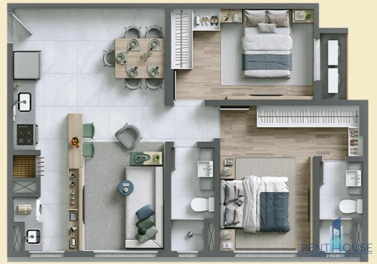 Imagem Apartamento Zona Central para Venda em Itajaí, São João, 2 dormitórios, 1 suíte, 2 banheiros, 1 vaga