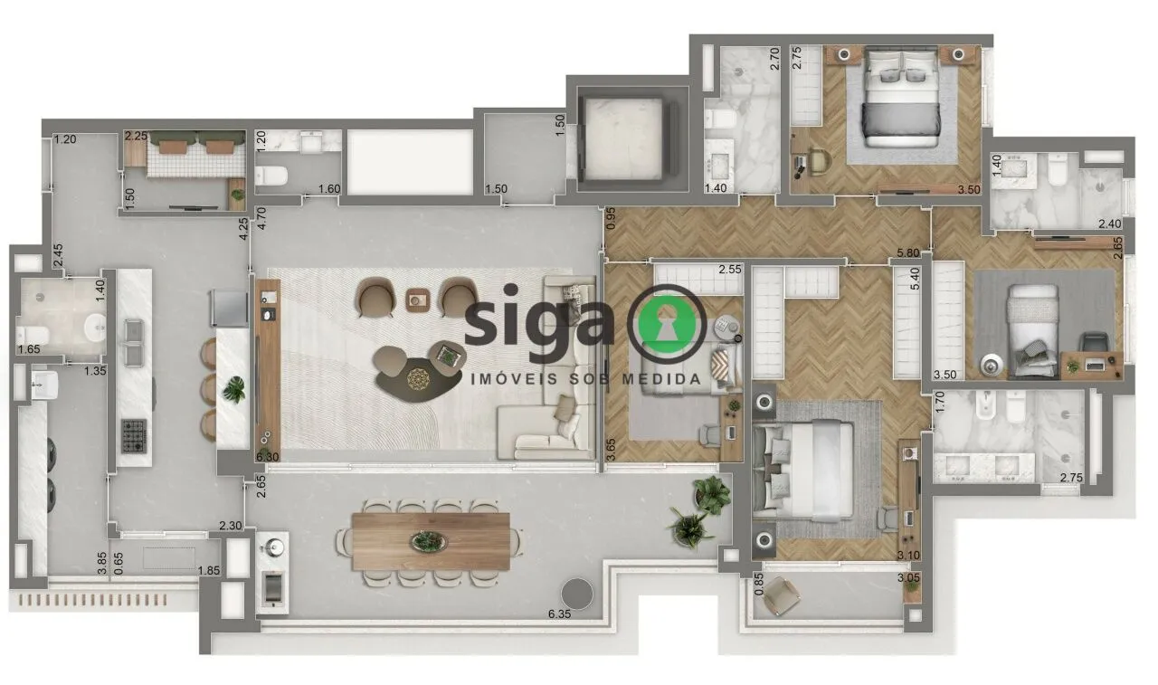 Imagem Apartamento 177m² à Venda na Vila Mariana |4 quartos | 2 Suítes e 2 Vagas
