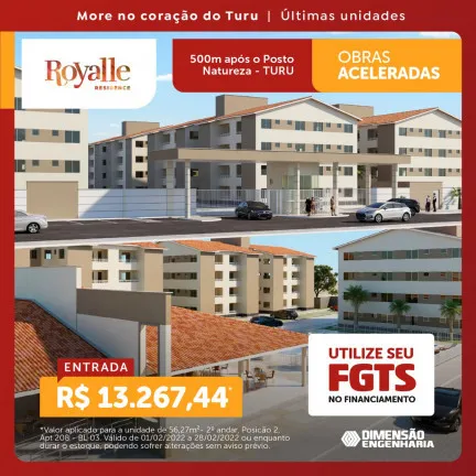 Foto do imóvel Apartamento com 2 Quartos à Venda, 55 m² em Turu - São Luís