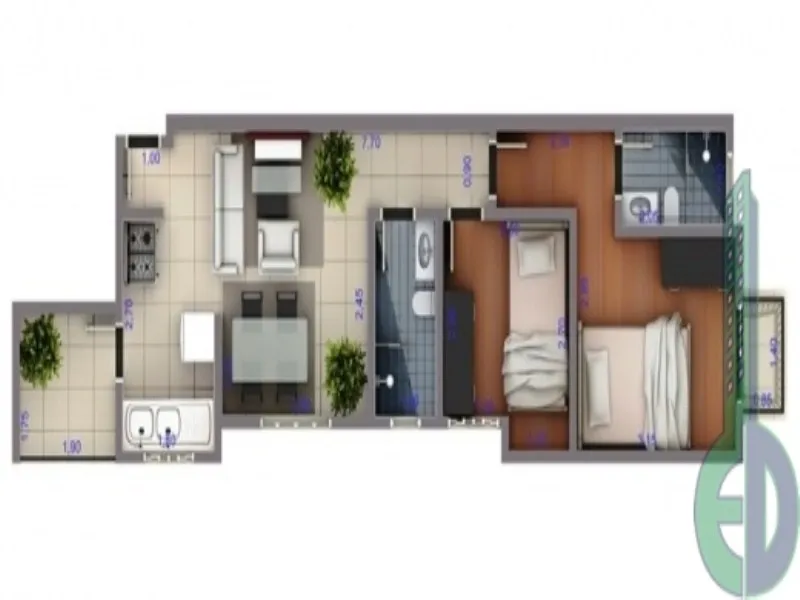 Imagem Edifício Jardim Kyoto Vila Guiomar Santo André-SP, apartamento 2 dormitórios em Santo André SP