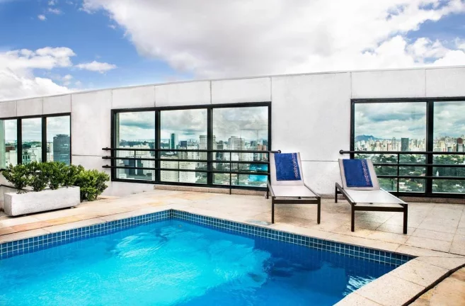 Imagem Flat disponível para locação no Meliá Jardim Europa no Itaim Bibi, com 29m², 1 dormitório e 1 vaga de garagem