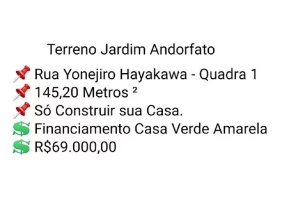 Imagem Bauru/SP, JD Andorfato, Terreno de 145,20m²