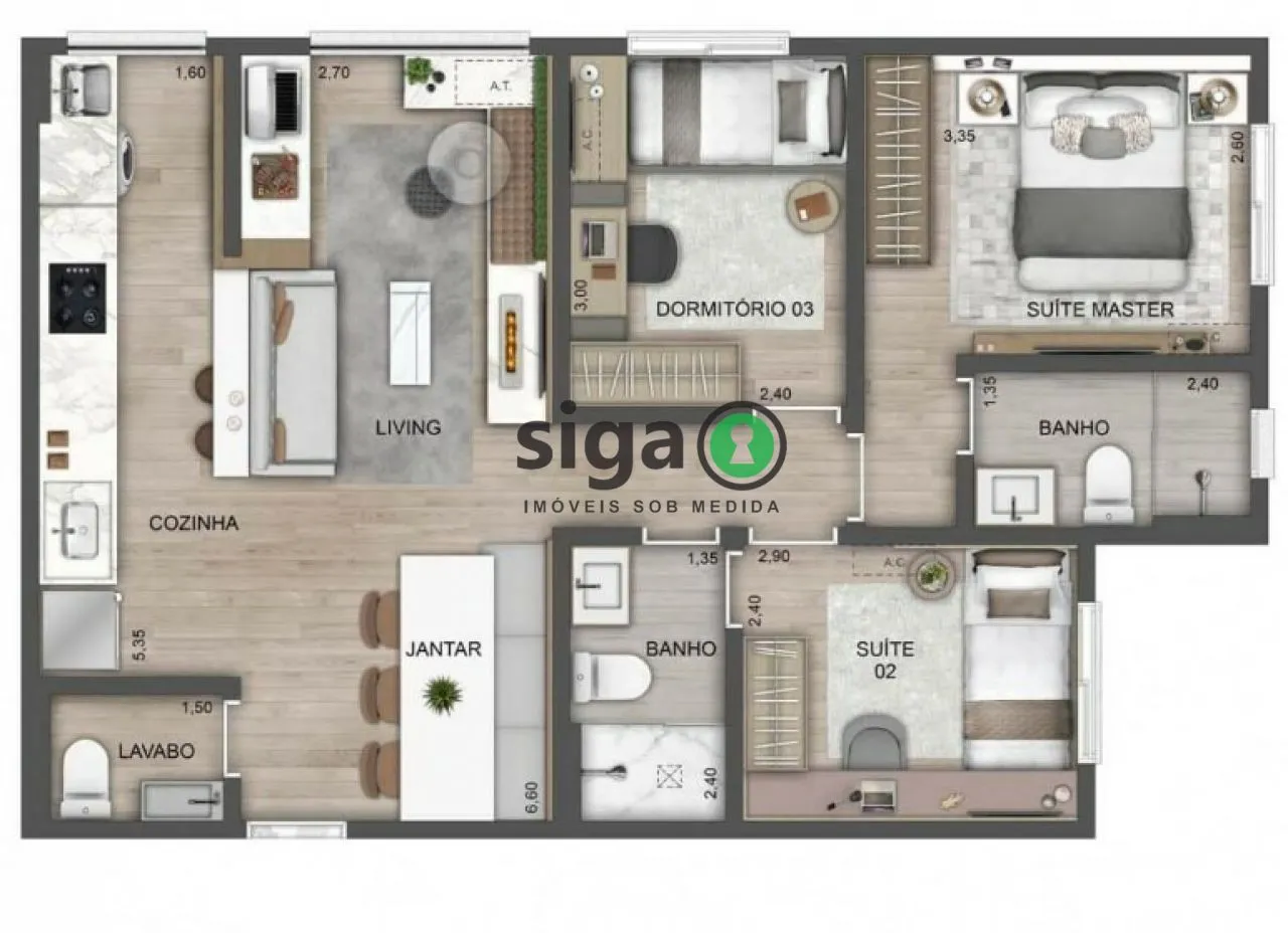 Imagem Apartamento para venda no Butantã 03 dormitórios, São Paulo, SP