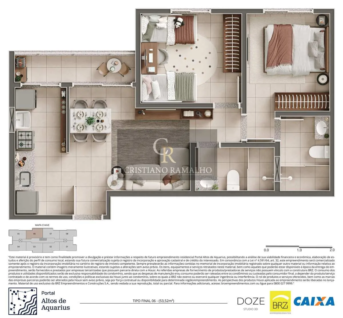 Imagem Apartamento à venda em São Pedro da Aldeia, com 2 quartos (1 suíte), 53,57m2