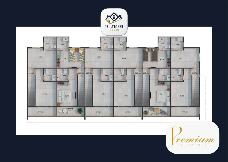 Imagem Premium Residence - Casas Duplex com 03 quartos no Cordeiro