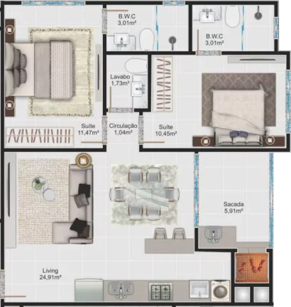 Imagem Vila do Sol Residence - Apartamento à venda no bairro Morretes - Itapema/SC