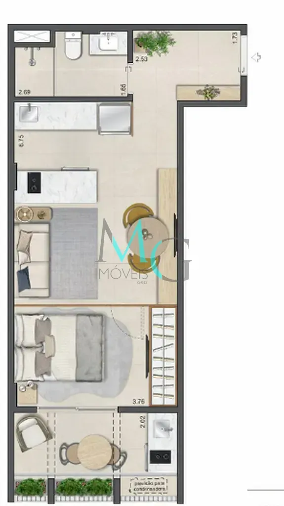 Imagem Apartamento à venda 2 Quartos 2 Suites 48.52M² Leblon Rio de Janeiro - RJ | Guilhem Mozak - Residencial