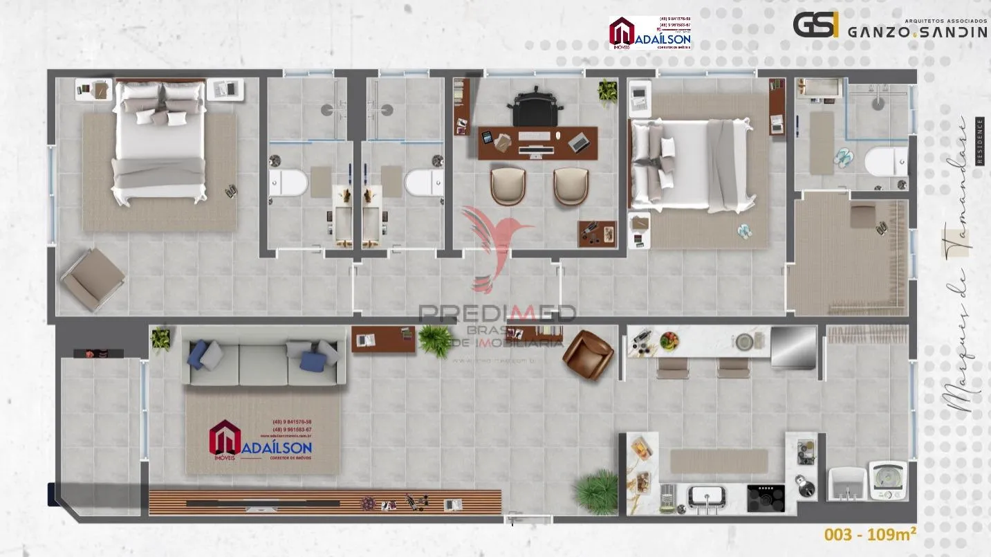 Imagem Apartamento à venda com 3 dorm um suítes, em construção, em Coqueiros Floripa SC