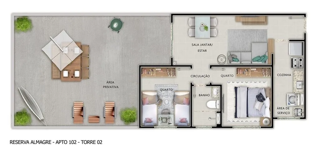 Imagem Apartamento à venda, 46 m² por R$ 359.997,00 - Ponta de Campina - Cabedelo/PB