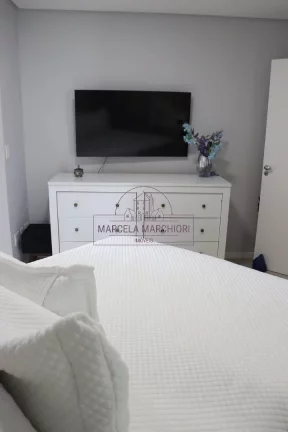 Imagem Apartamento da quadra da praia com vista para o mar, montado e decorado