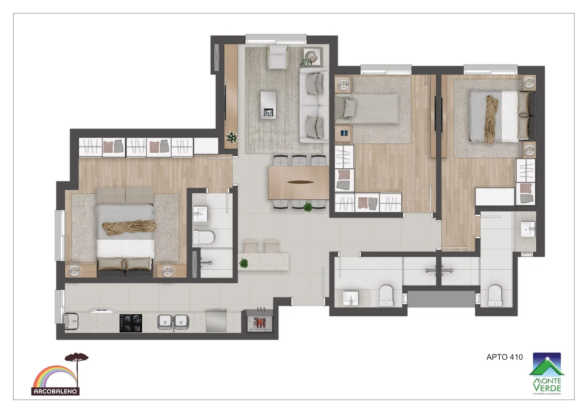 Imagem Apartamento à venda em Gramado, Floresta, com 3 quartos, 134.55m2