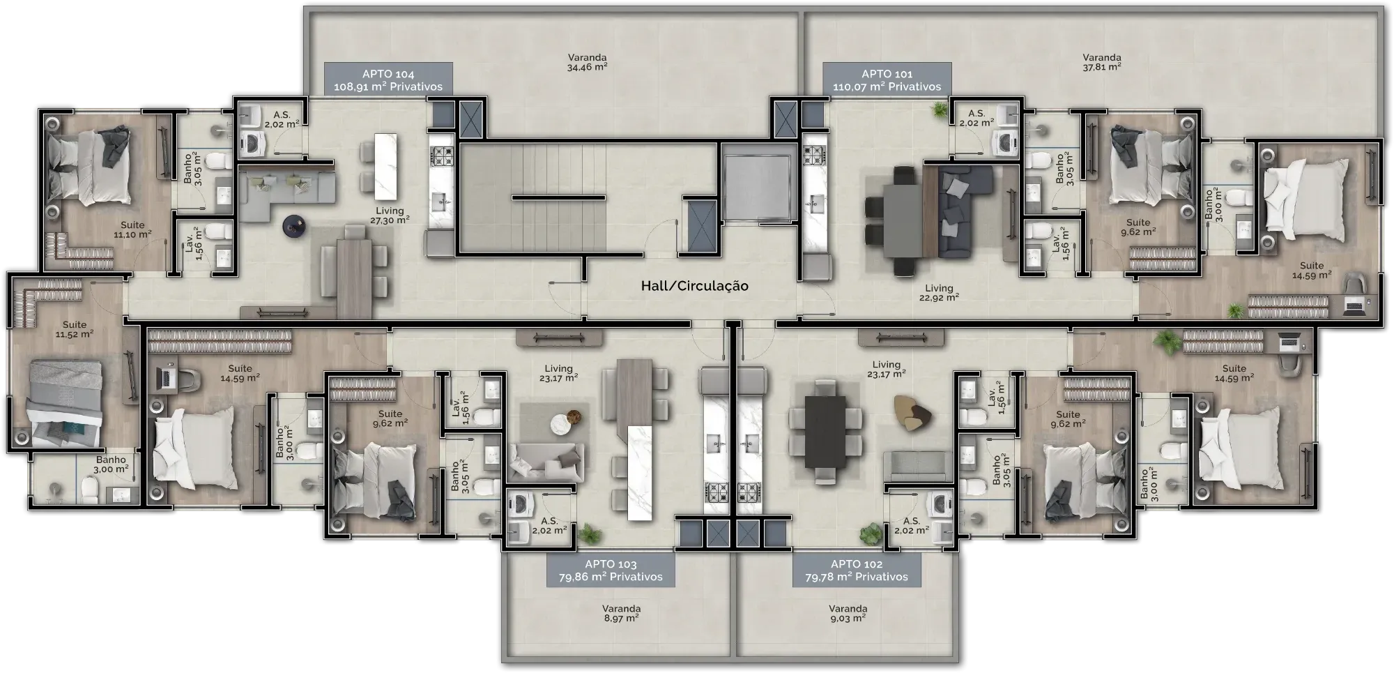 Imagem Apartamento com 2 Quartos à Venda, 79 metros em Centro - Tijucas