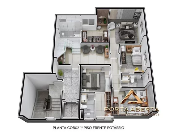 Imagem Cobertura 4 Quartos, sendo 1 Suite - Imbaubas - COD 682