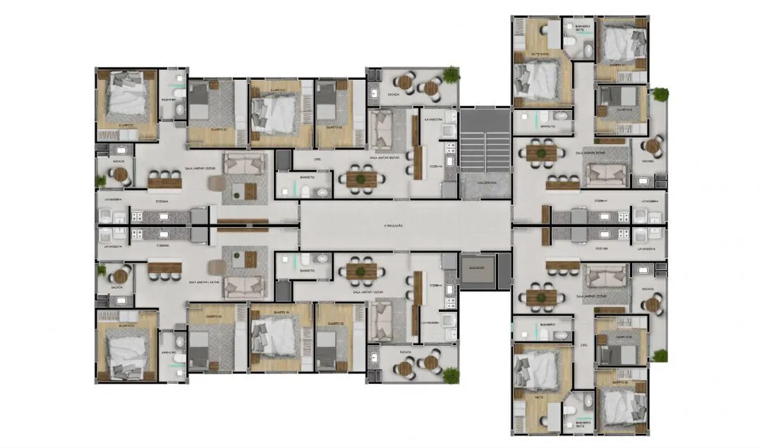 Imagem Imóvel Mobiliado em Cascavel: Apartamento à venda no Loteamento Santo Onofre - 63.32m²