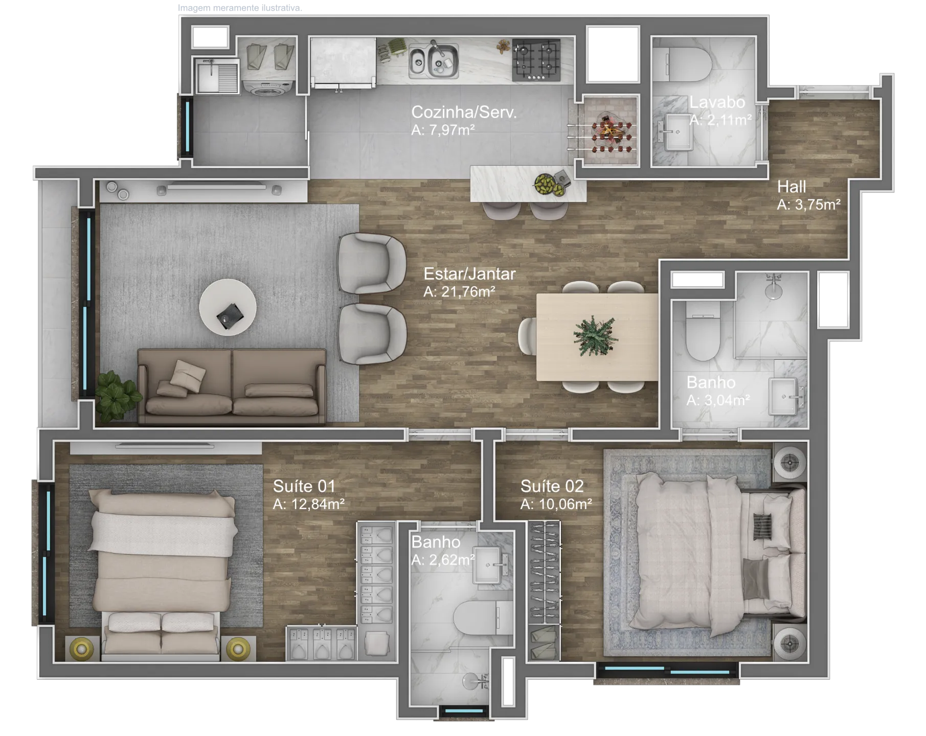 Imagem Apartamento à venda em Gramado, Av. Central, com 2 quartos, 87.6m2
