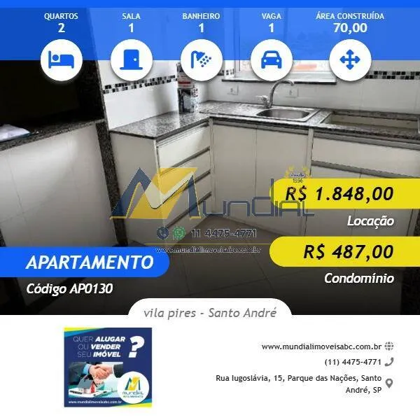 Foto do imóvel Apartamento 70m² com 2 Dorms no Campestre - Santo André