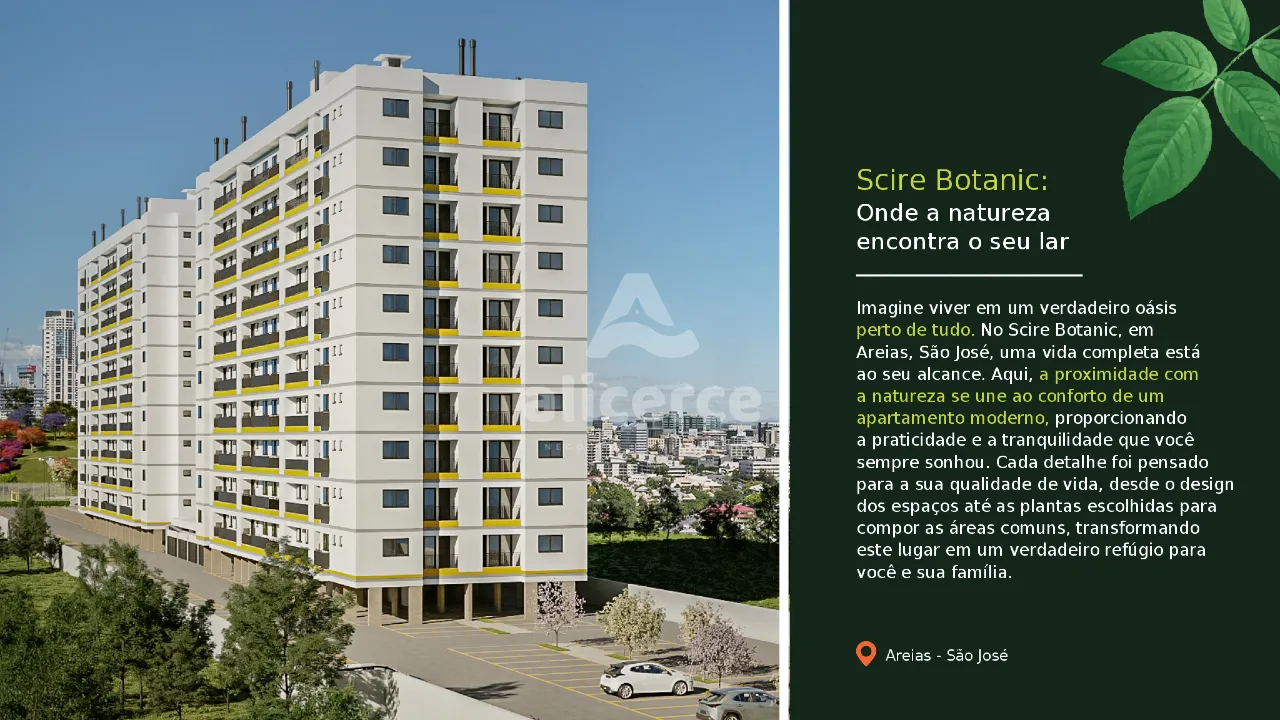 Imagem Apartamento em construção, com 2 dormitórios vaga livre e sacada com churrasqueira, em São José - SC