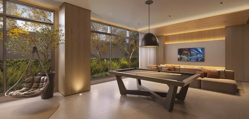 Imagem Com arquitetura contemporânea de linhas marcantes, um autêntico Lindenberg se eleva em meio à atm...