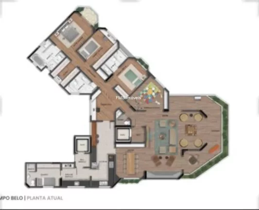 Imagem APARTAMENTO 276m² - 3 DORMITÓTIOS - 3 VAGAS - CAMPO BELO