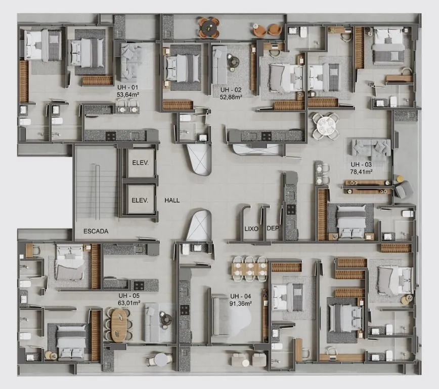 Imagem Apartamento à venda, 56 m² por R$ 538.997,00 - Bessa - João Pessoa/PB