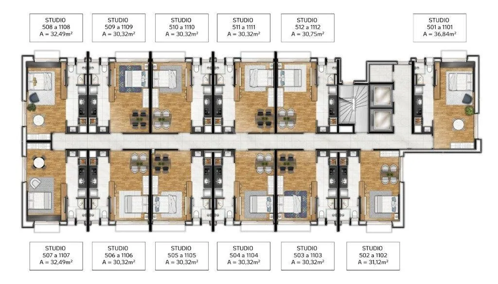 Imagem Apartamento para Venda - 31.12m², 1 dormitório, Rio Branco