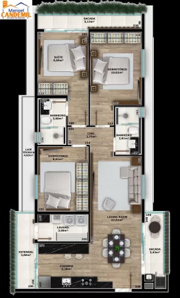 Imagem Apartamento na planta à venda em Saguaçu, Joinville/SC