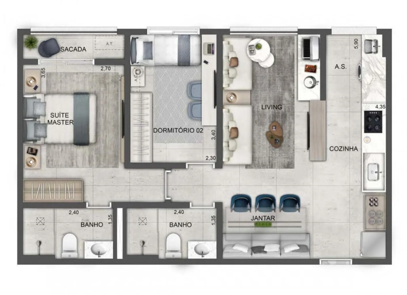 Imagem Condomínio Blue Home Resort Jockey, apartamento com 2 quartos a venda em Butantã São Paulo SP