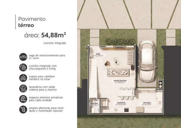 Imagem Casa à venda em Garopaba-SC, bairro Ferraz: 2 quartos, 2 suítes, 2 salas, 2 banheiros, 1 vaga de garagem, 98,46m².