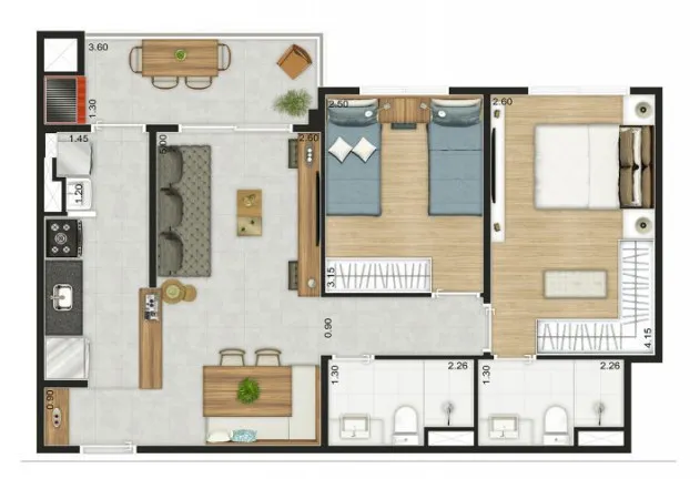 Imagem Apartamento com 2 Quartos à Venda, 61 m² em Vila Isa - São Paulo