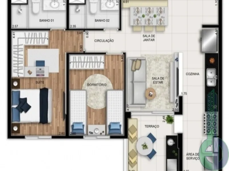 Imagem Condomínio Varandas Santo André, apartamento com 2 quartos em Vila Apiaí Santo André SP